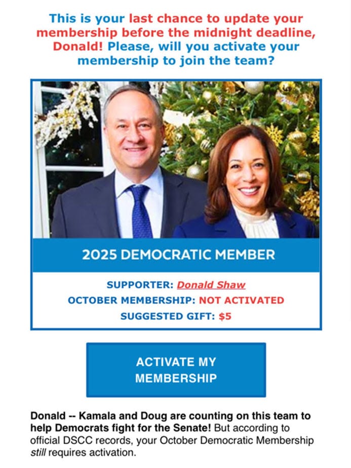 The Democrats Won’t Stop Spamming