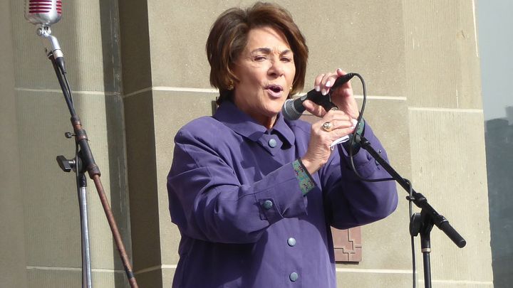 Anna Eshoo speaks at a rally in Washington D.C. on Jan. 21, 2017